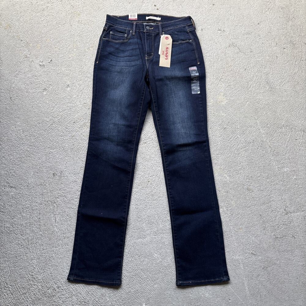 New Levi's 505 Women’s Denim Jeans Straight 8 m 29x32 Dark Wash Whiskers